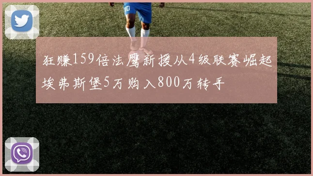 狂赚159倍法鹰新援从4级联赛崛起埃弗斯堡5万购入800万转手